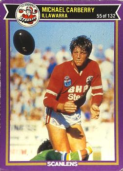 1987 Scanlens Rugby League #55 Michael Carberry Front